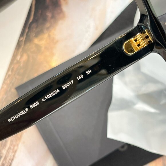 CHANEL 140mm Black Frame Dark Grey Lenses Women's Sunglasses (5408 1026/S4) - Picture 4 of 6